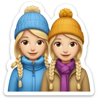 i want an emoji with 2 blonde girls like the movie "the holiday" They are not touching each other sticker