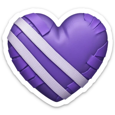 Corazón morado con vendas  sticker