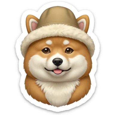 akita inu dog wearing a hat sticker