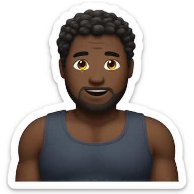 Fat black man with hairy arm pits sticker