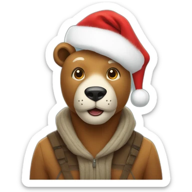 Ours qui fête Noël  sticker