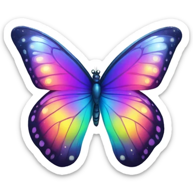 Shiny starry glossy rainbow butterfly sticker