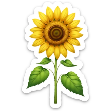 A tall summer sunflower glowing in warm golden light. sticker