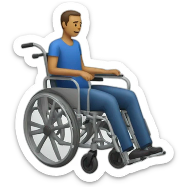 pushing a wheelchair sticker
