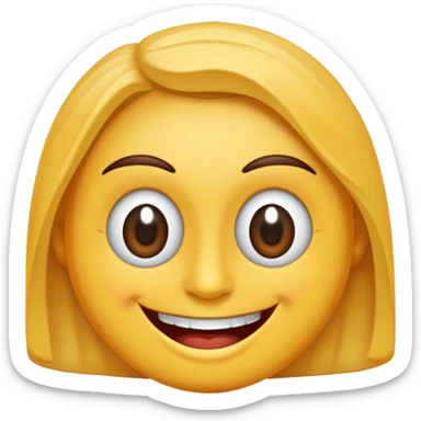 Un fondo negro con una gran sonrisa y dos ojos (guiñiendo un ojo) sticker