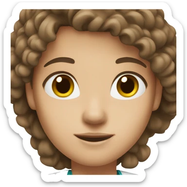 Nurse, long brown hair, brown eyes white skin sticker