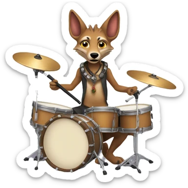 jackal with drums sticker