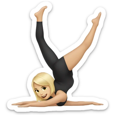 Blonde woman doing splits  sticker