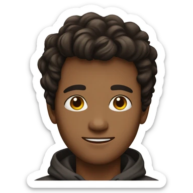 a young man with dark brown hair, oblong face, beatiful eyes sticker