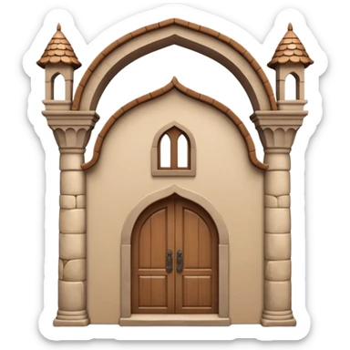 3D Apple-style emoji of a full traditional Turkish han building, showing the entire stone structure with arches, wooden doors, and windows. Rounded, glossy, smooth, soft shadows, white background.








 sticker