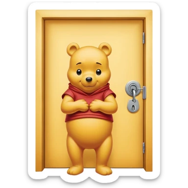 Winnie the Pooh locked door sticker