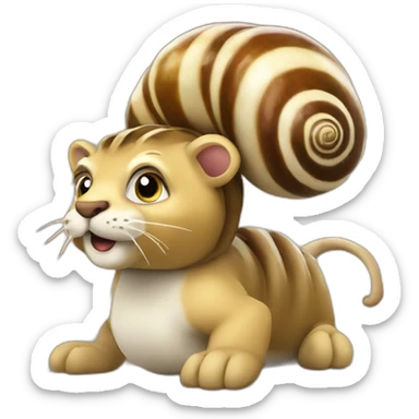 escargot sur lion sticker