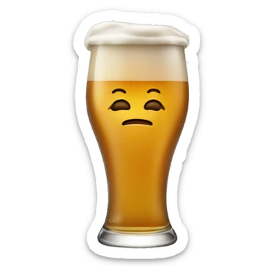 A juicy pint of Beer lightly flowing over the top  sticker