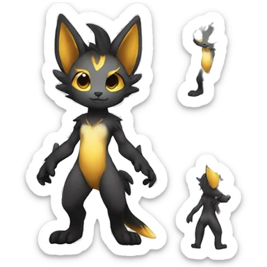 Anthro-Edgy-Contrast-Colors-Fantasy-Fur-Sona-Chibi-Shiny-Fakémon-Hybrid full body sticker