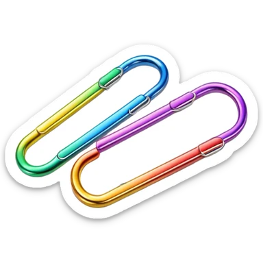 two rainbow colored paper clips sticker