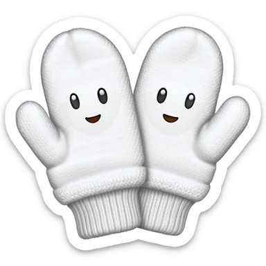 A white mittens without face sticker