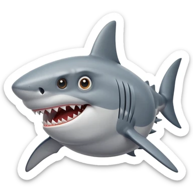 Shark with a shocked face  sticker