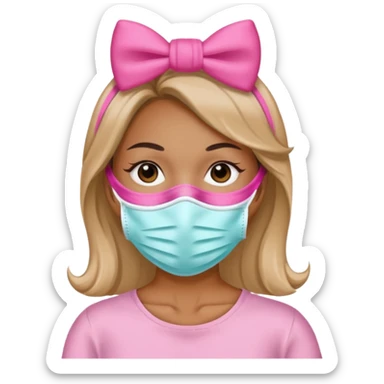 Dentista con un lazo rosa mujer con mascarilla sticker
