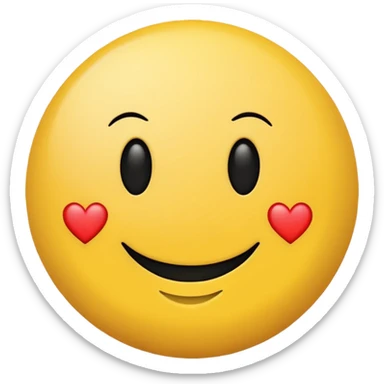 Smiley face with black hearts sticker