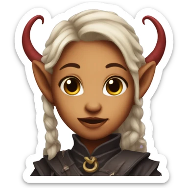 cute female tiefling sticker