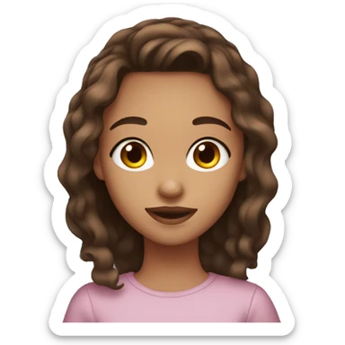 Girl witz brown hair and brown eyes sticker
