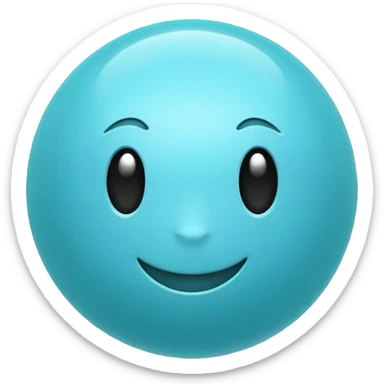 A sphere, cyan color sticker