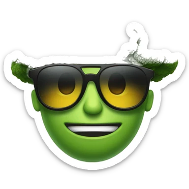 Brócoli fuerte con gafas de sol  sticker