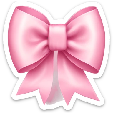 light pink ribbon bow sticker