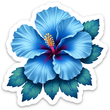 blue hibiscus flower  sticker