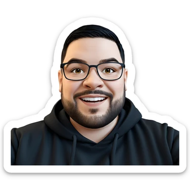 smiling boy in black hoodie sticker