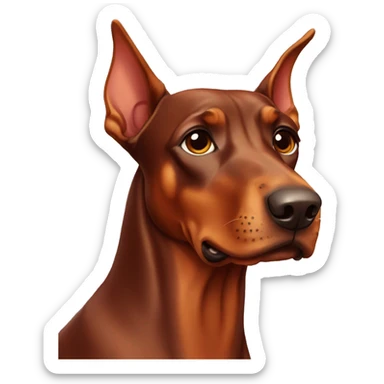 Red Doberman pinscher  sticker