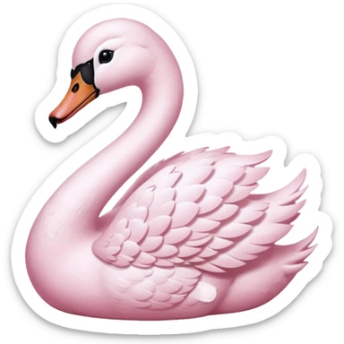 pastel pink swan sticker