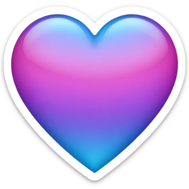 Fade from blue to purple heart emoji sticker