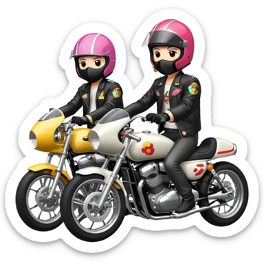 Japanese Bosozoku riding their bikes sticker