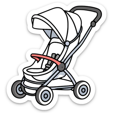 stroller doing a dramatic wheelie sticker