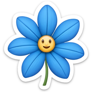 Flor azul com detalhes vivos emoji sticker