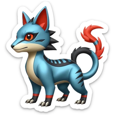  exotic tropical cyber-Sleuth-Litten-Linoone-Noibat-Fakémon-Pokémon-Vernid-creature sticker