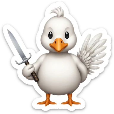 Goose with a knife sticker