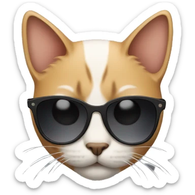 Cat with sunglasses sticker