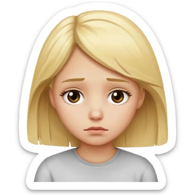 Blonde girl sad sticker