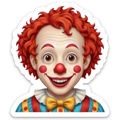 Harpo as a clown sticker