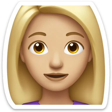 as in girl with blonde highlights with purple stain on her neck sticker