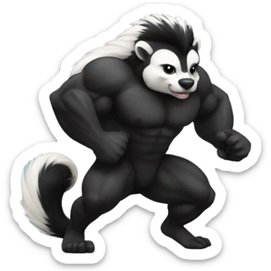 bodybuilder skunk sticker