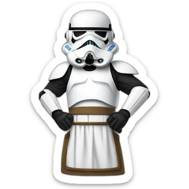 Storm trooper in an apron sticker