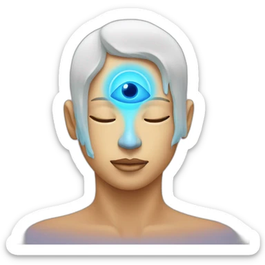facing energy neck and head with third eye chakra sticker