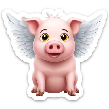 Pig with wings sticker