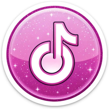 glitter pink logo TikTok sticker