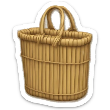 Straw wicker bag sticker