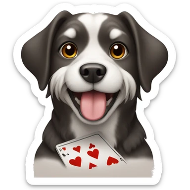 Dog playing cards sticker