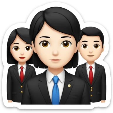 congressional meeting of people with black hair and white skin sticker